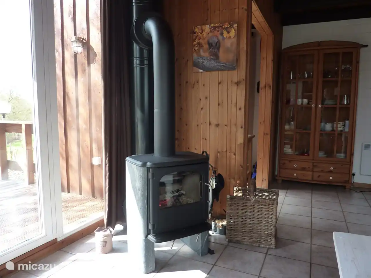 Holzofen mit Speckstein.