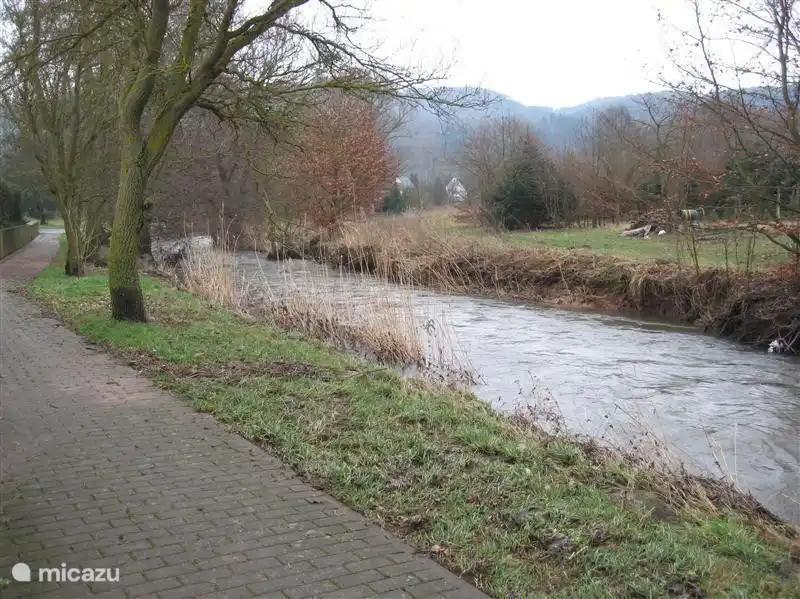 Al final del jardín fluye el río Alf. Este fluye unos 10 kilómetros más. En la ciudad de Alf desemboca en el Mosela. En este río, puede sentarse en una piedra y observar el fluir del agua relajante.