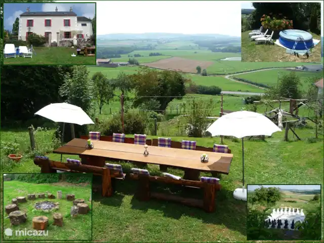 Location de Vacances France, Nièvre, Lanty, maison de vacances - Manoir BnBourgogne Table en bois pour 12 pers