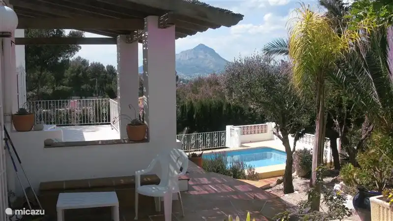 The terrace and backyard