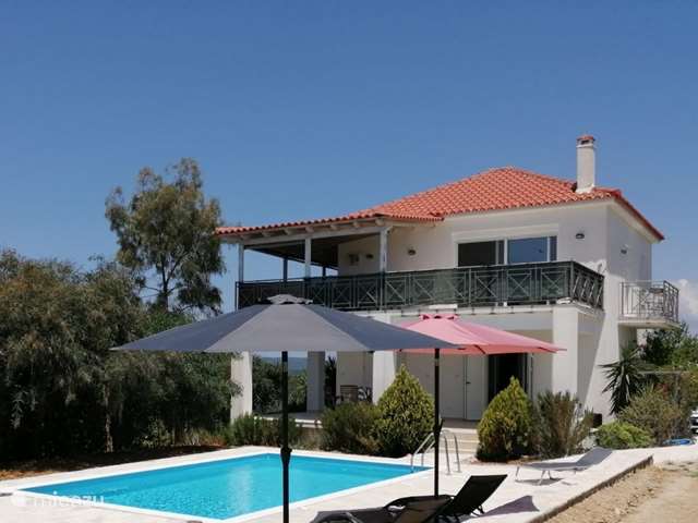 Vakantiehuis Griekenland, Peloponnesos, Finikounda - villa Villa Kerasi zwembad strand zeezicht