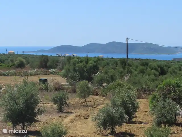 Villa Kerasi piscine plage vue mer | Grèce, Péloponnèse, Evangelismos - villa Vue de la terrasse sur la mer et l'île de la Sapienza