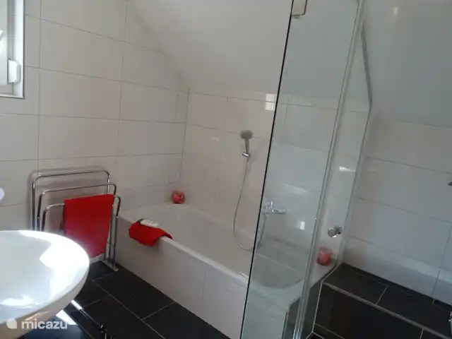 Chalet FrieLinde 2 a 11 personas en Austria, Carintia, Kirchbach - chalet Baño con lavabo doble, bañera y ducha