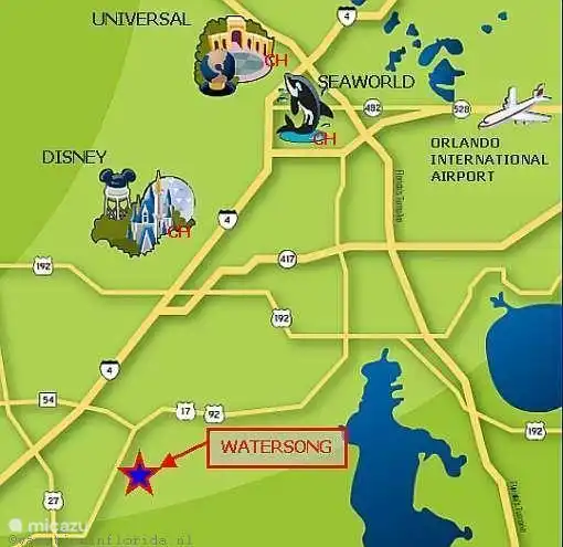 Lage unserer Ferienvilla nahe Orlando.