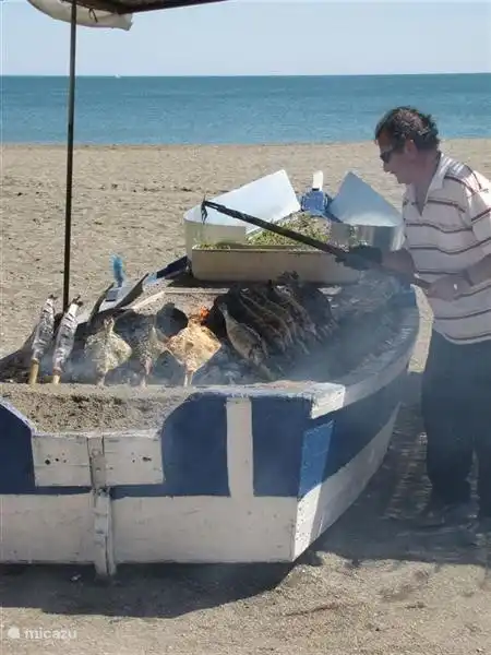 Grilled fish on the beach