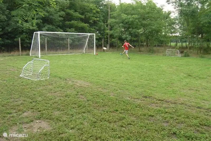 Quel garçon ne veut pas jouer au football ? En plus d'un but de football aux dimensions officielles, il y a aussi 2 petits buts.