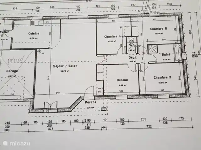 Dordoña, Villa Condat en Francia, Dordoña, Condat-sur-Trincou - casa vacacional El plano de planta de esta espaciosa villa.
