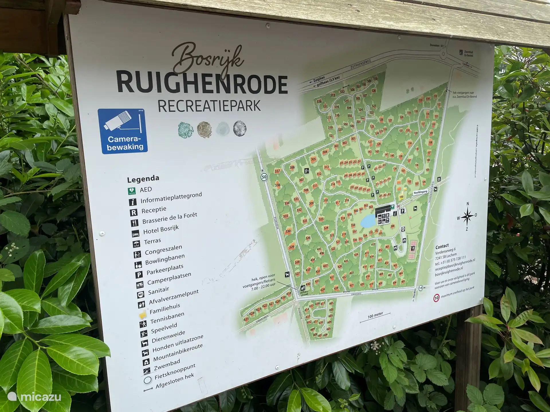 Karte des Erholungsparks (ruhig und bewaldet)