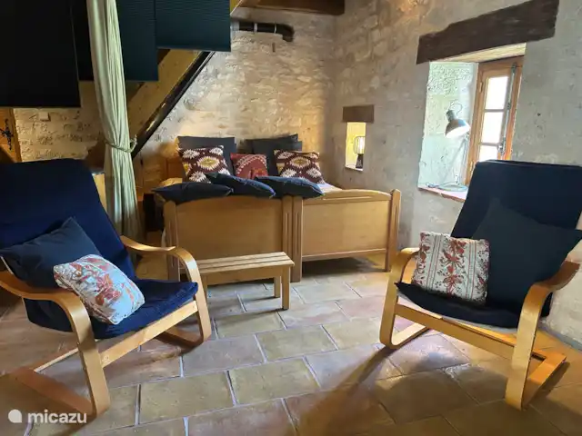 landhuis / kasteel huren in Frankrijk, Lot, Pern – Château Fabre Vieux begane grond - bedden opgesteld als lits-jumeaux
rez-de-chaussee - lits pose comme lits-jumeaux