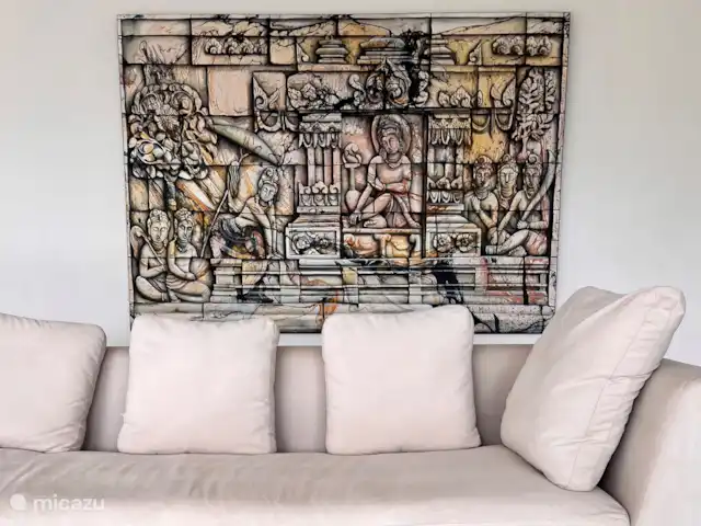 Residencia de la colina de Samuh en Indonesia, Bali, Amlapura - villa Arte en la sala de estar