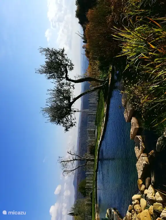 der Schwimmteich mit herrlichem Blick über das Tal, Ende November 2017