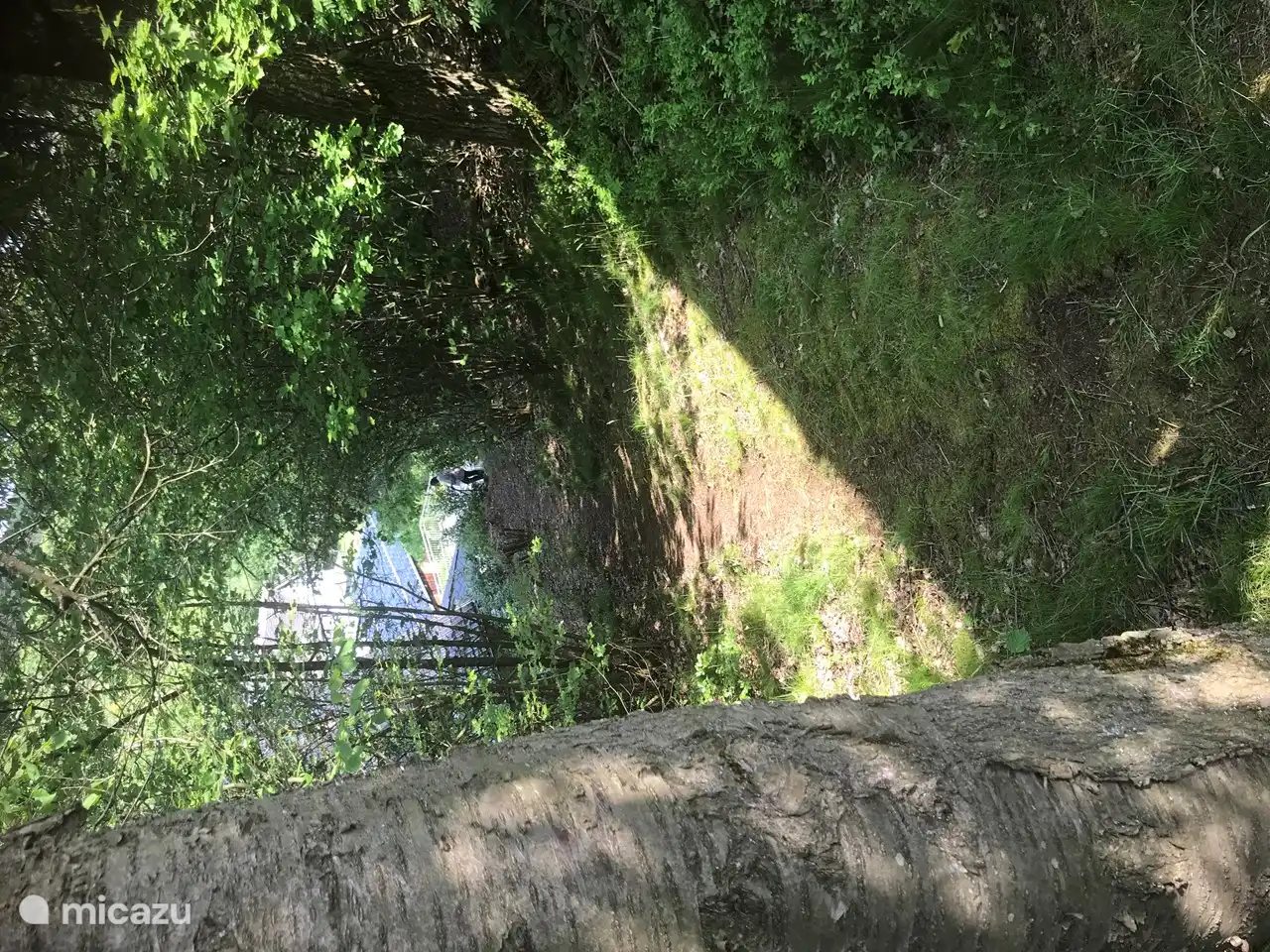 Bospad op Haus Inspiration naar top van de berg en o.a. toegang naar het dorp en mooi wandelgebied.