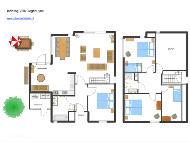 Location de Vacances Pays-Bas, Hollande du Nord, Julianadorp aan Zee, villa - Villa Ooghduyne Carte Villa Ooghduyne. Très grand séjour, 4 chambres à 9 couchages, 2 salles de bains.