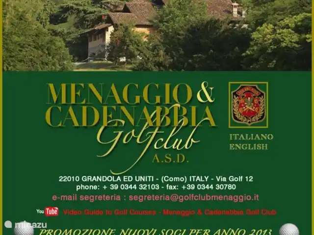 Porto Letizia P15 | Italie, Lacs italiens , Porlezza - appartement Menaggio offre un magnifique parcours de golf de 18 trous.