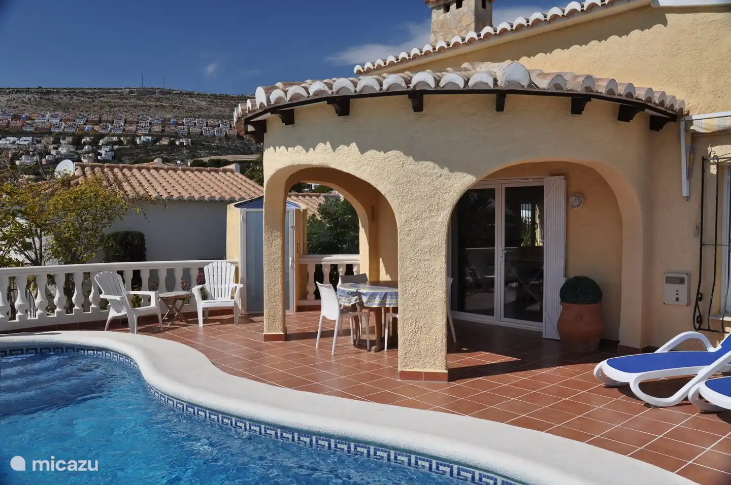 Terras met zicht op de top van de cumbre del Sol