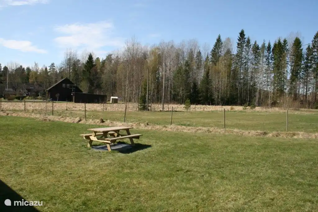 La table de pique-nique dans le jardin