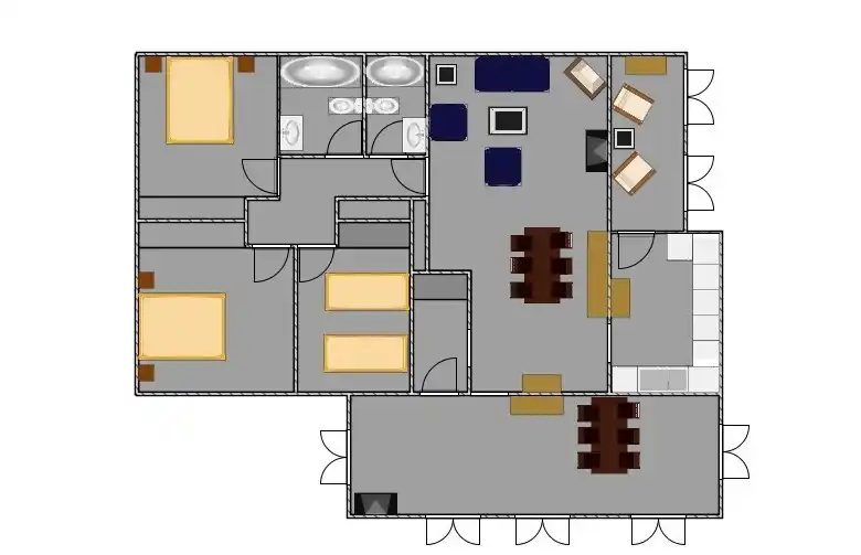 Villa villa casa hollandia in la viñuela, andalusië, spanje huren ... Indeling woonkamer plattegrond