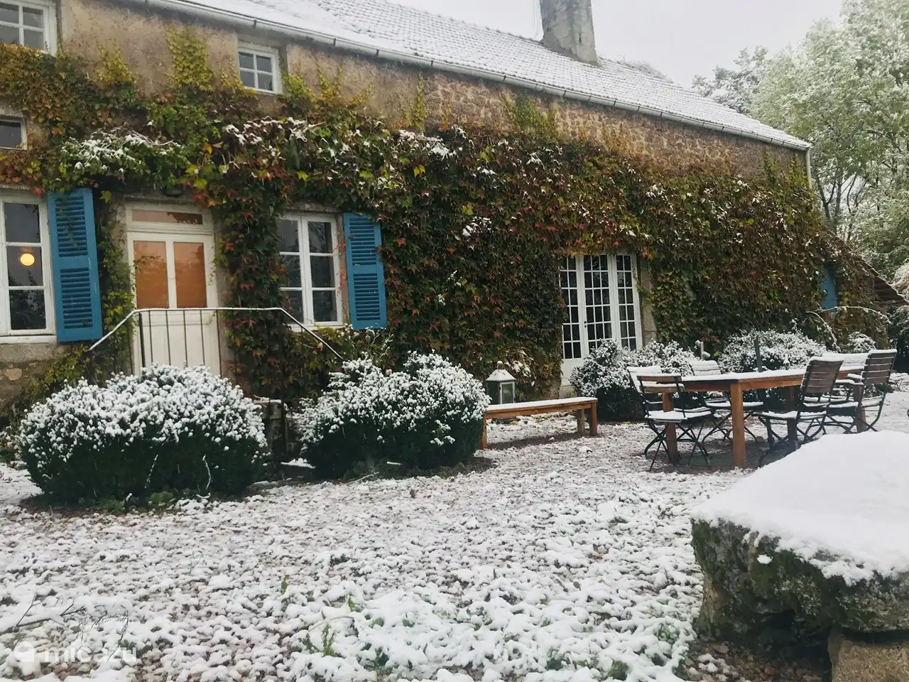 Terraza en invierno.