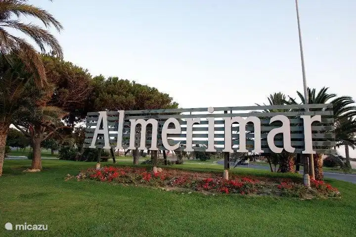 Almerimar is indicated at the entrance of the village.