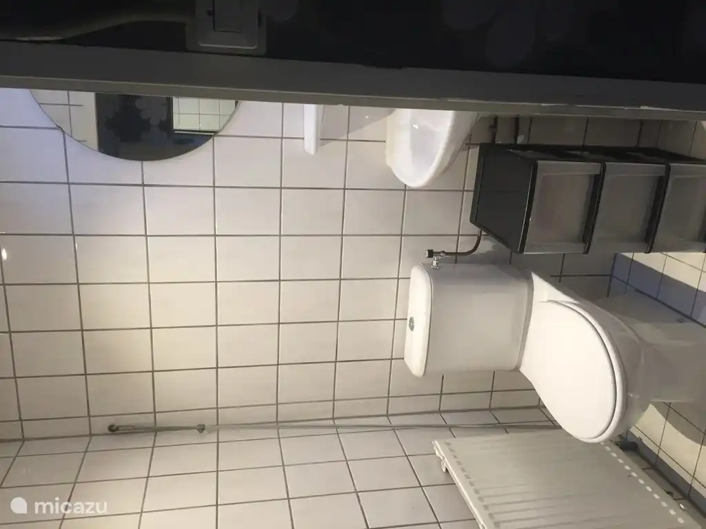 Badezimmer mit Toilette und Dusche