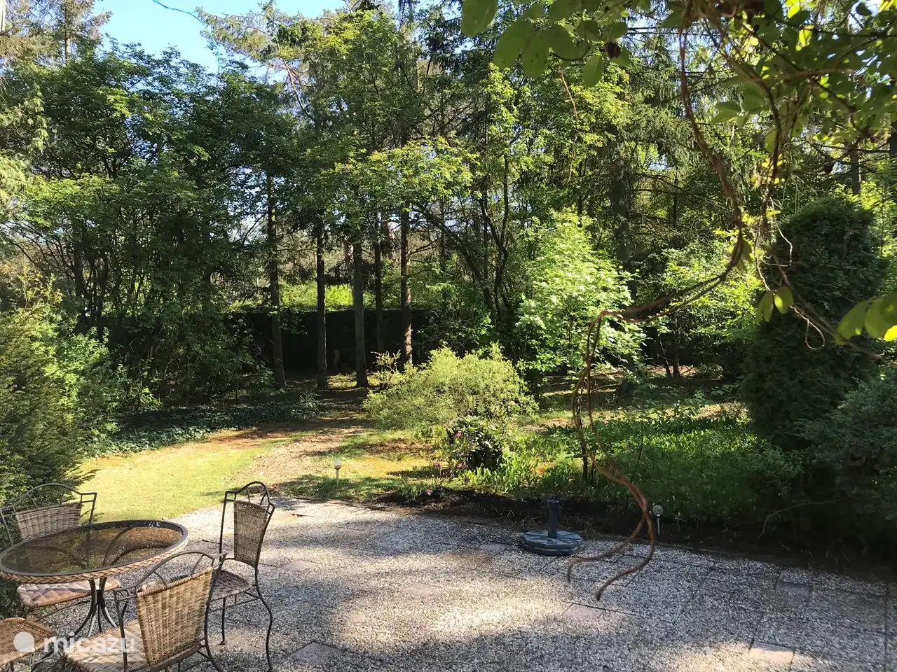 Gehweg durch den Garten zum privaten Tor, durch das Sie den Park mit dem Fahrrad verlassen können.Tor ist abschließbar.