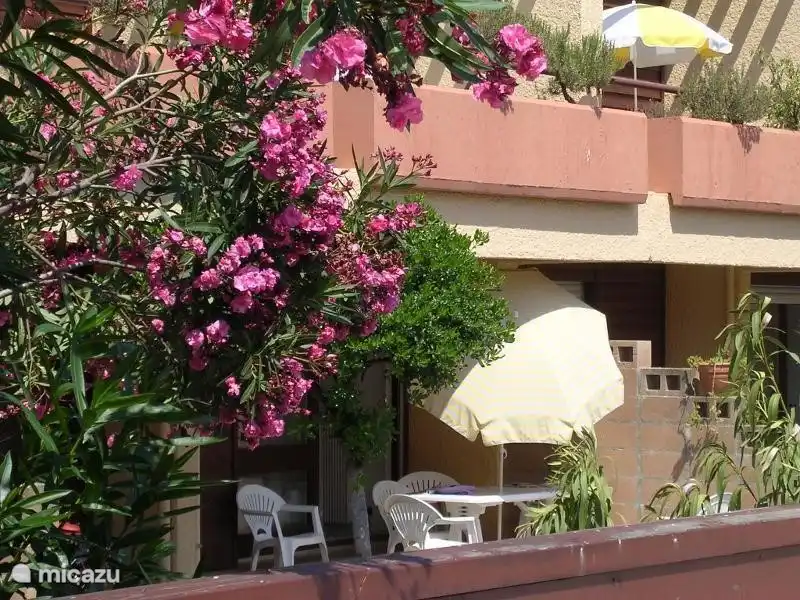 Gemütliche private Terrasse mit viel Privatsphäre.