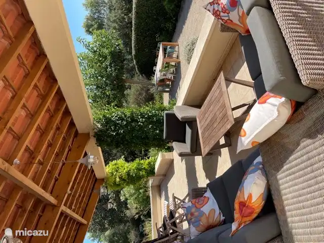 The nice lounge set on one of the terraces