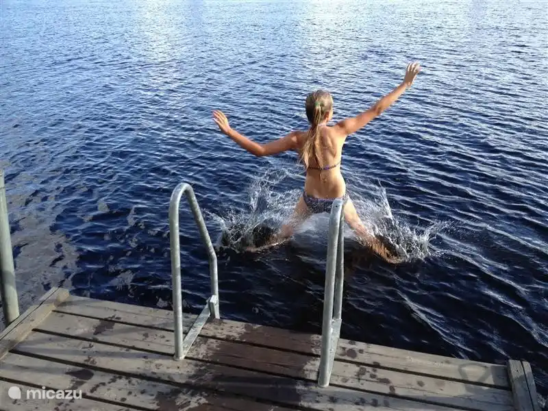 Our private beach in Mjönäs