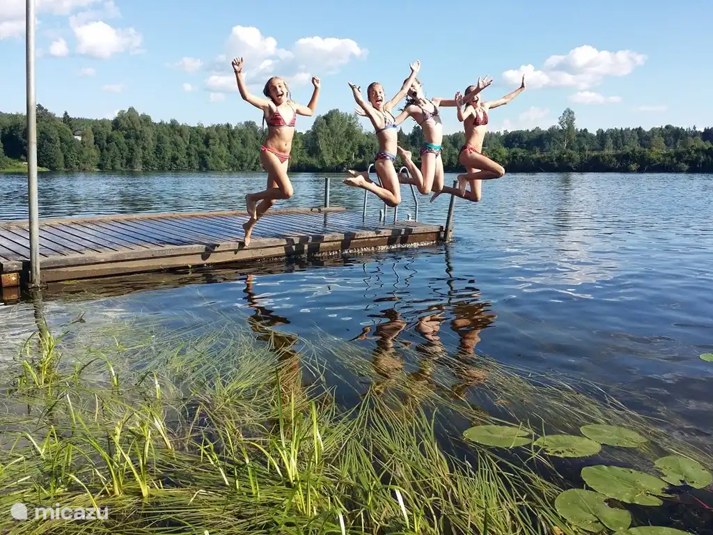The private swimming dock.
