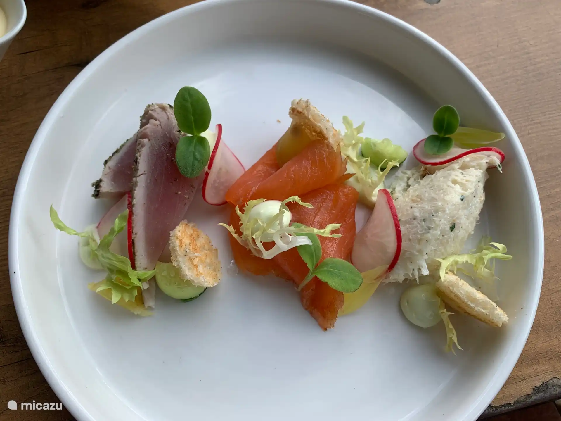 Voorgerecht in het restaurant 