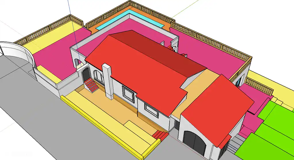 Google skizzieren up Layout-Villa aus dem Norden (Ankunft Straße).