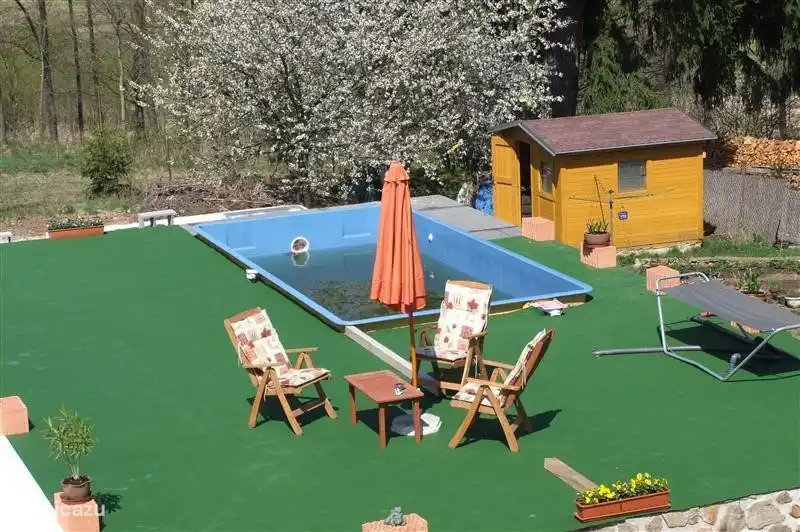 top view of the pool terrace