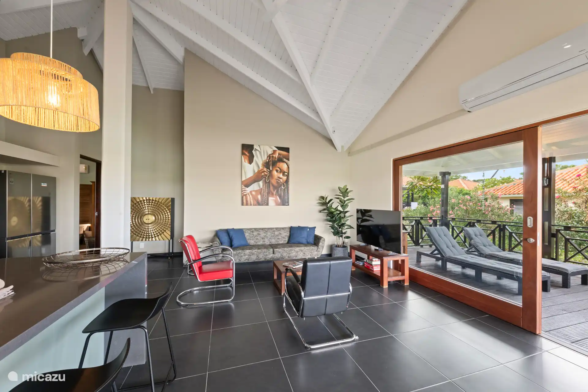 Leefruimte binnen met airconditioning