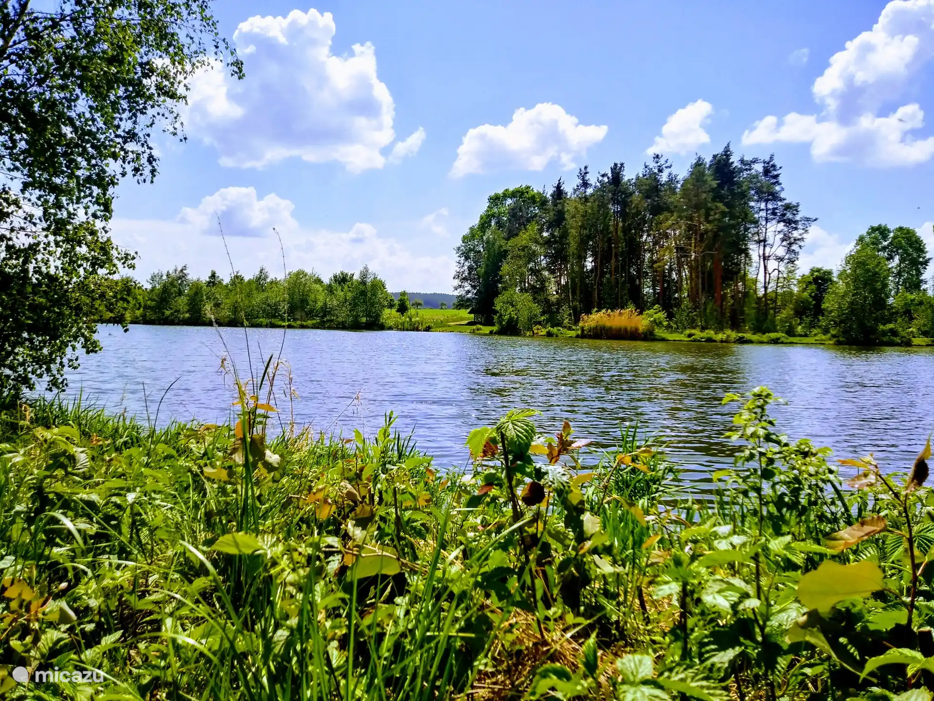 Lago del pueblo a 10 minutos a pie visible desde el huerto