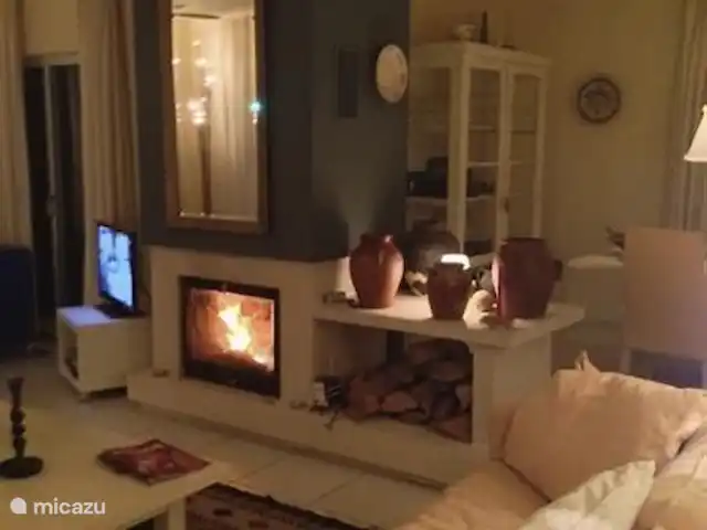 villa en Portugal, Viseu, Casfreires – Villa Casa Renata Un hermoso fuego para una noche fresca.