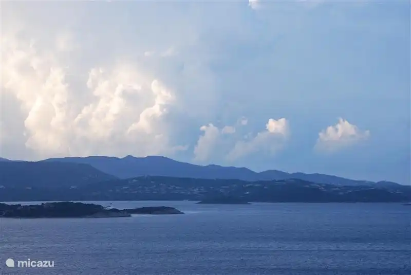 The beautiful view from the terrace on the bay of Porto Vecchio