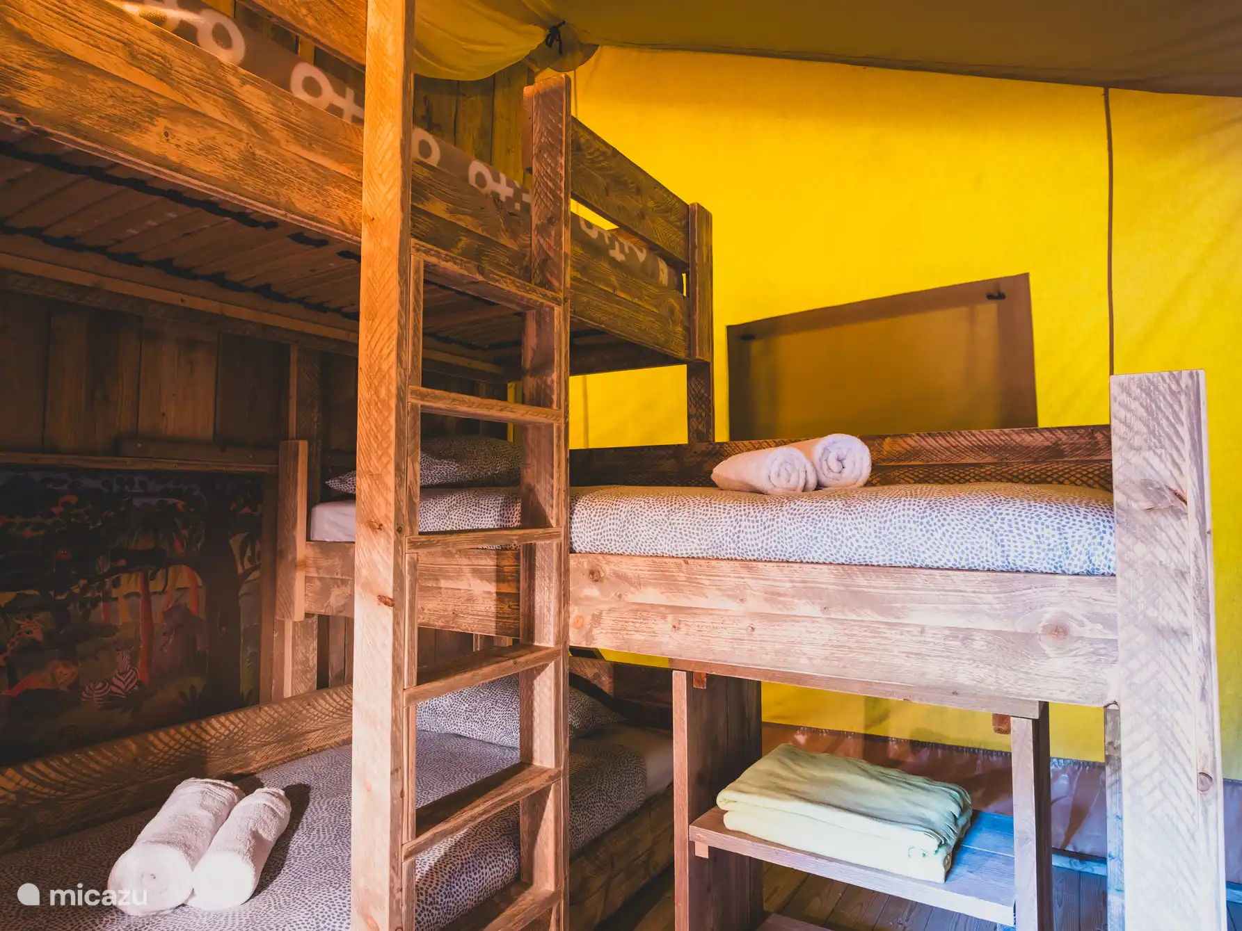 Bedroom with triple bunk bed