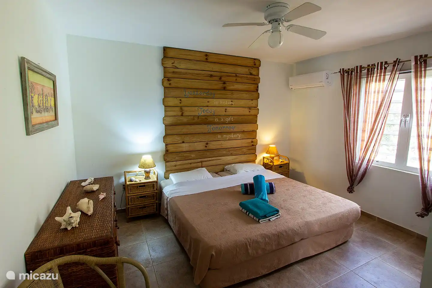 Here you see bedroom Turtle in Casa di Bon Bientu Bonaire.