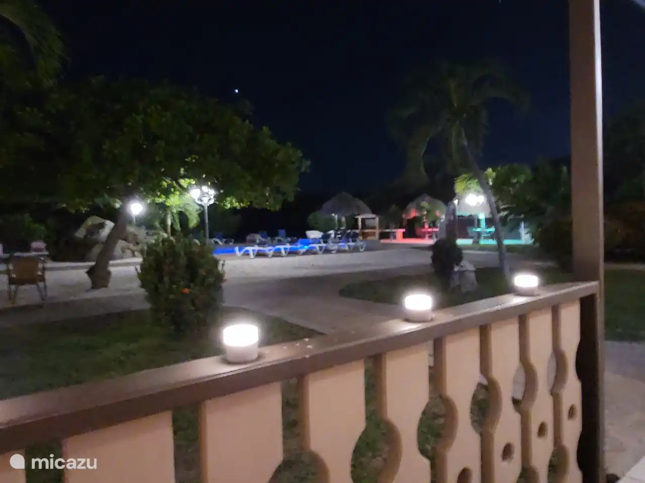 Garten leuchtet am Abend