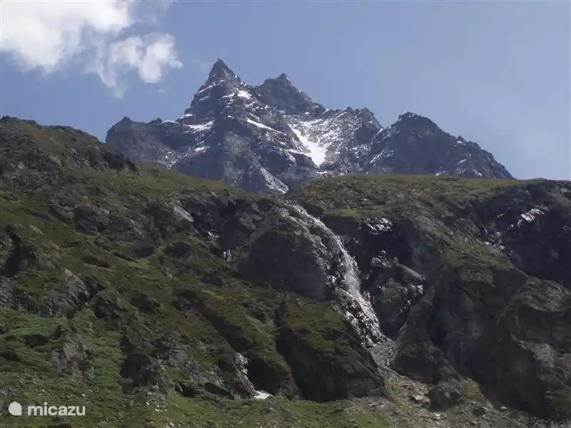 The Besso, seen from the road to Petit Mountet, an hour's walk from the village Zinal off. Easy walk.