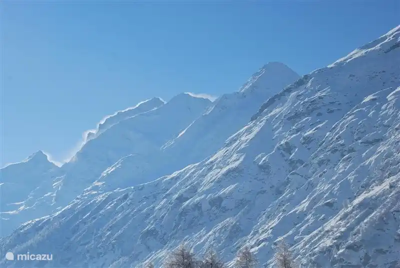 Pointe de Zinal, Dent Blanche, Grand Cornier, Pigné de la Lee, views seen from the chalet.