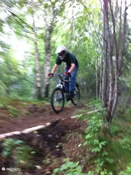 Mountain biking on the marked trails.