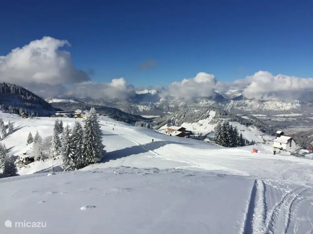 Fantastic view of the beautiful mountain scenery, from the Markbachjoch near Niederau.