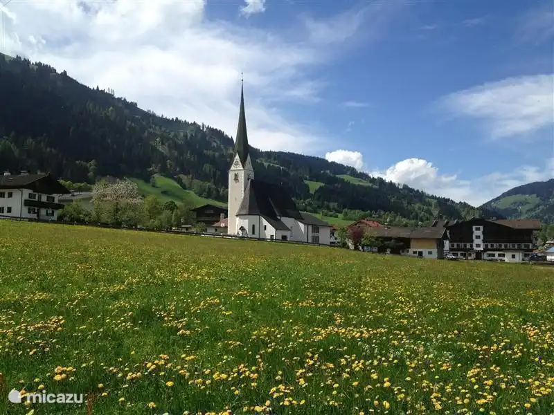 Typical Austrian church in the middle of the village, near the apartment.