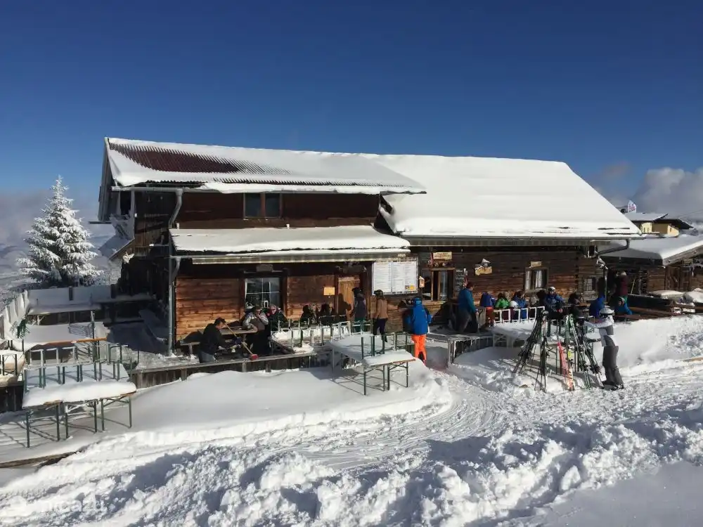 One of the fantastic, cozy huts on the Markbachjoch, where it is nice to live. In summer and winter delicious food / drink / relax (after effort).
