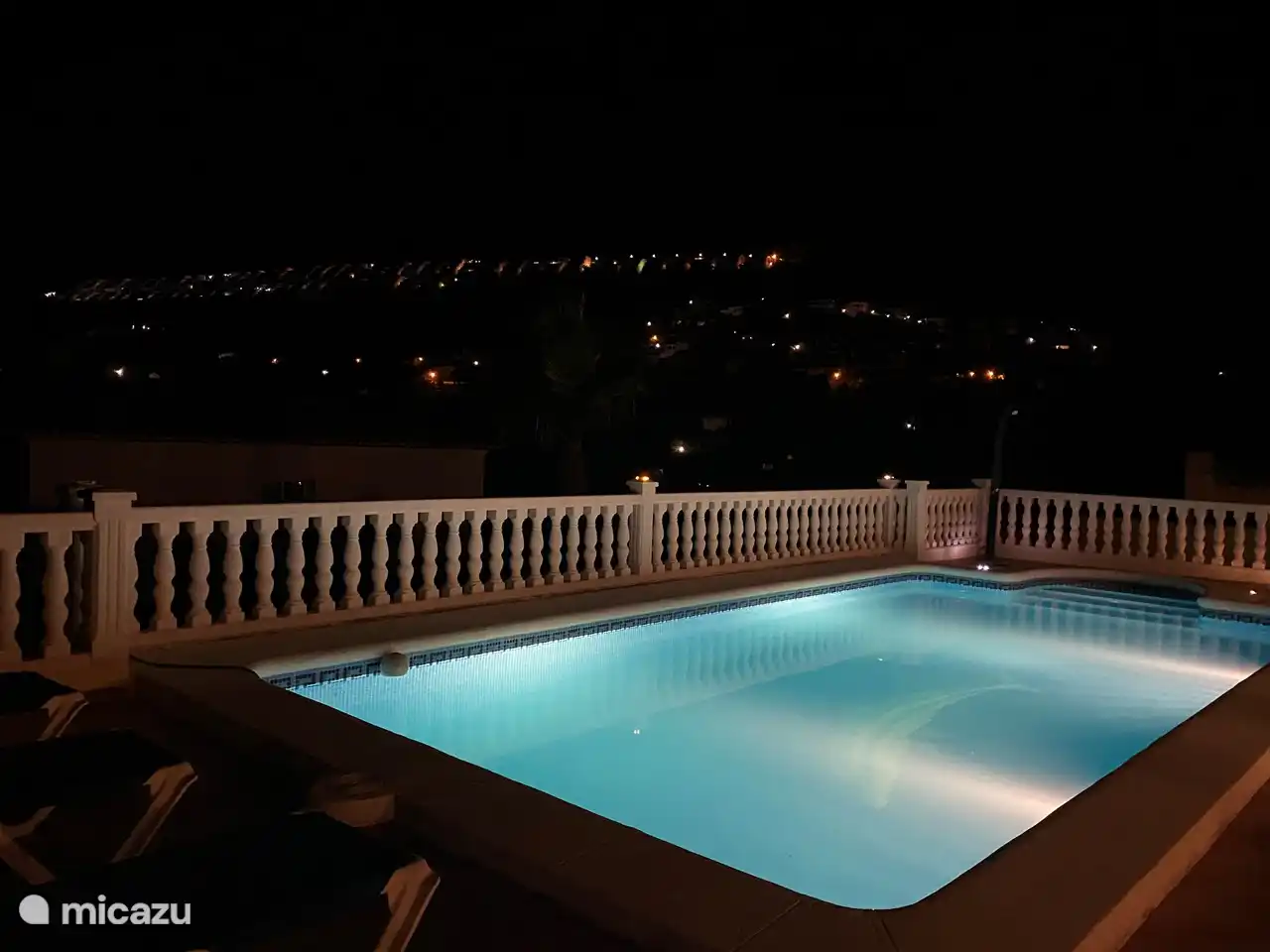 At night you can enjoy the beautiful view by the swimming pool