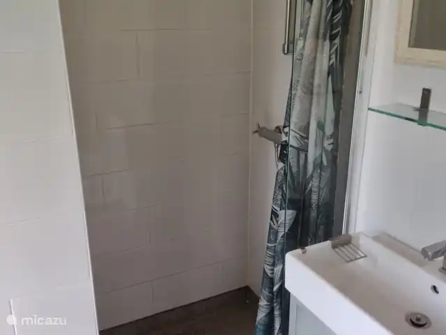 Location de Vacances Pays-Bas, Zélande, Baarland, bungalow - Bergeronnette grise Scheldeoord Salle de bain avec douche, lavabo et toilette