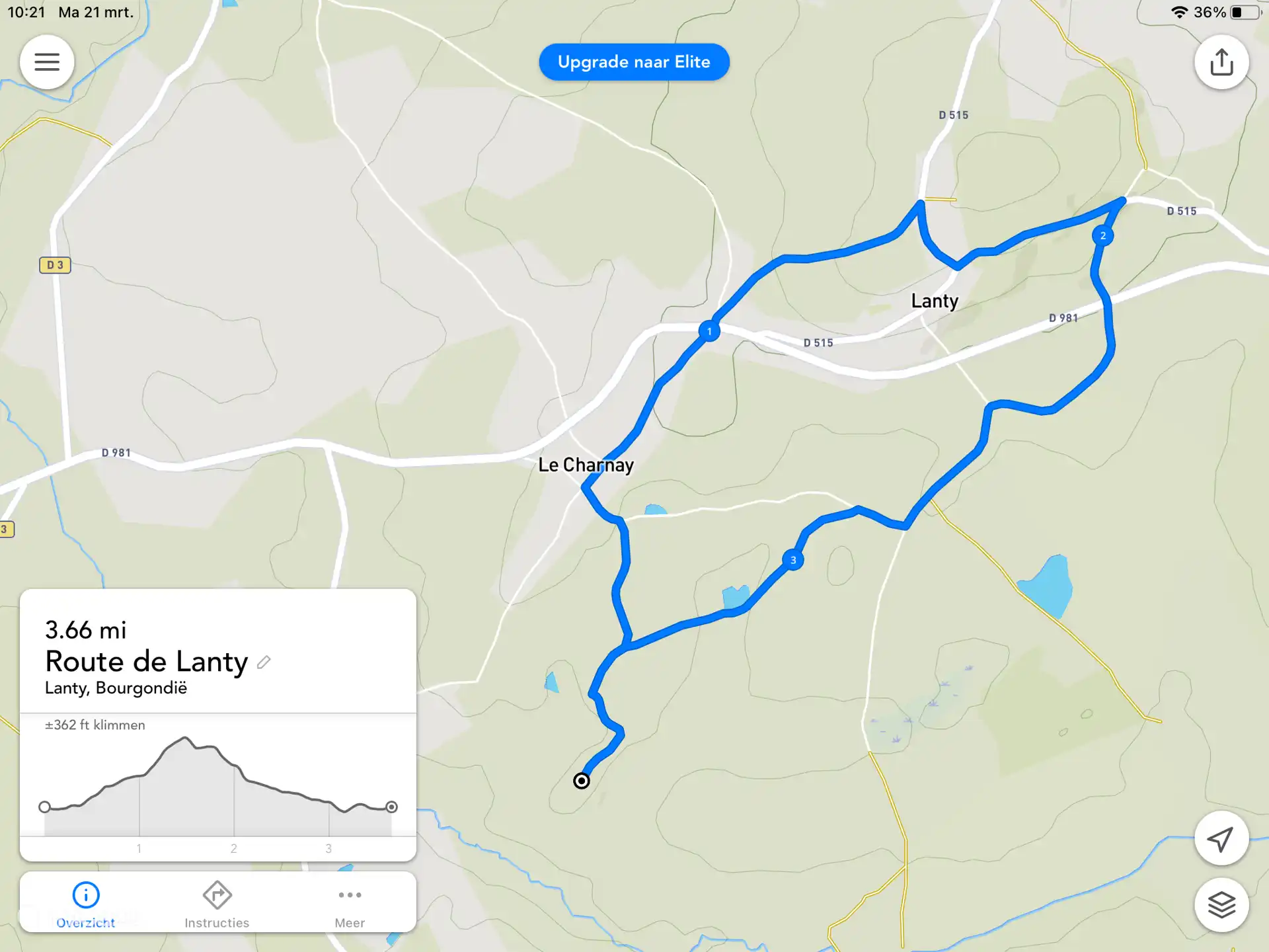 Die Tour durch unseres Dorfes: über Le Charnay nach Lanty und zurück. 