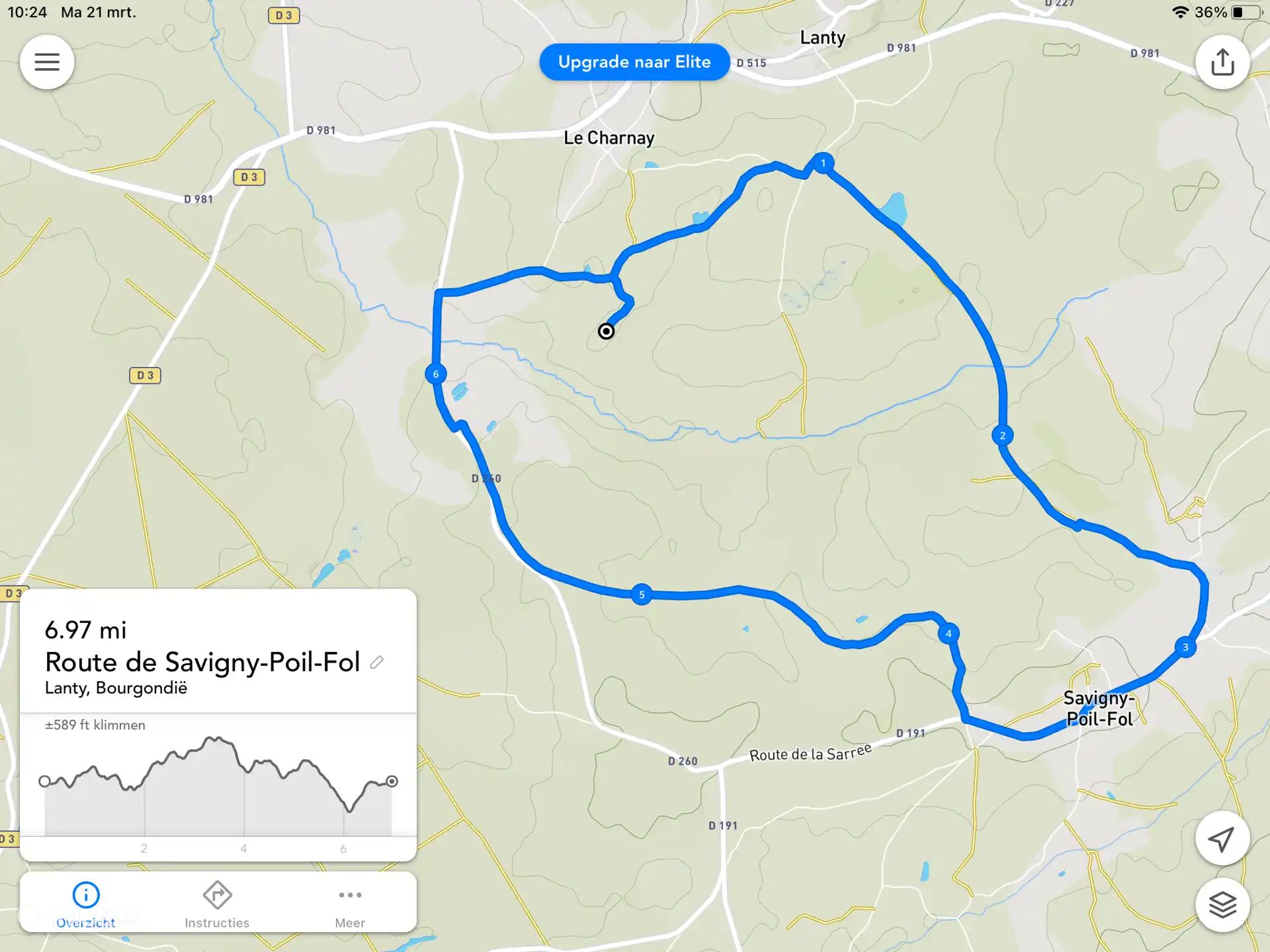 Zweite Route von der Gîte: nach Savigny-Poil-Fol.