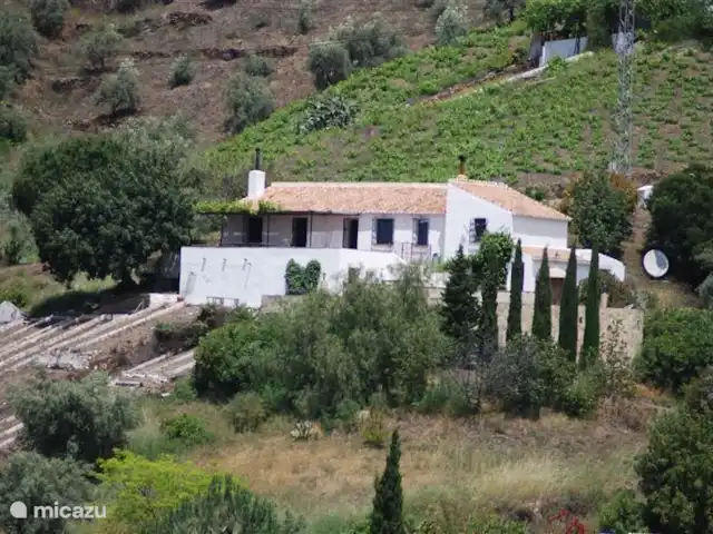 Finca La Estrella de Cómpeta huren in Spanje, Andalusië, Cómpeta - finca Vergezicht van het huis vanaf de weg naar Cómpeta.